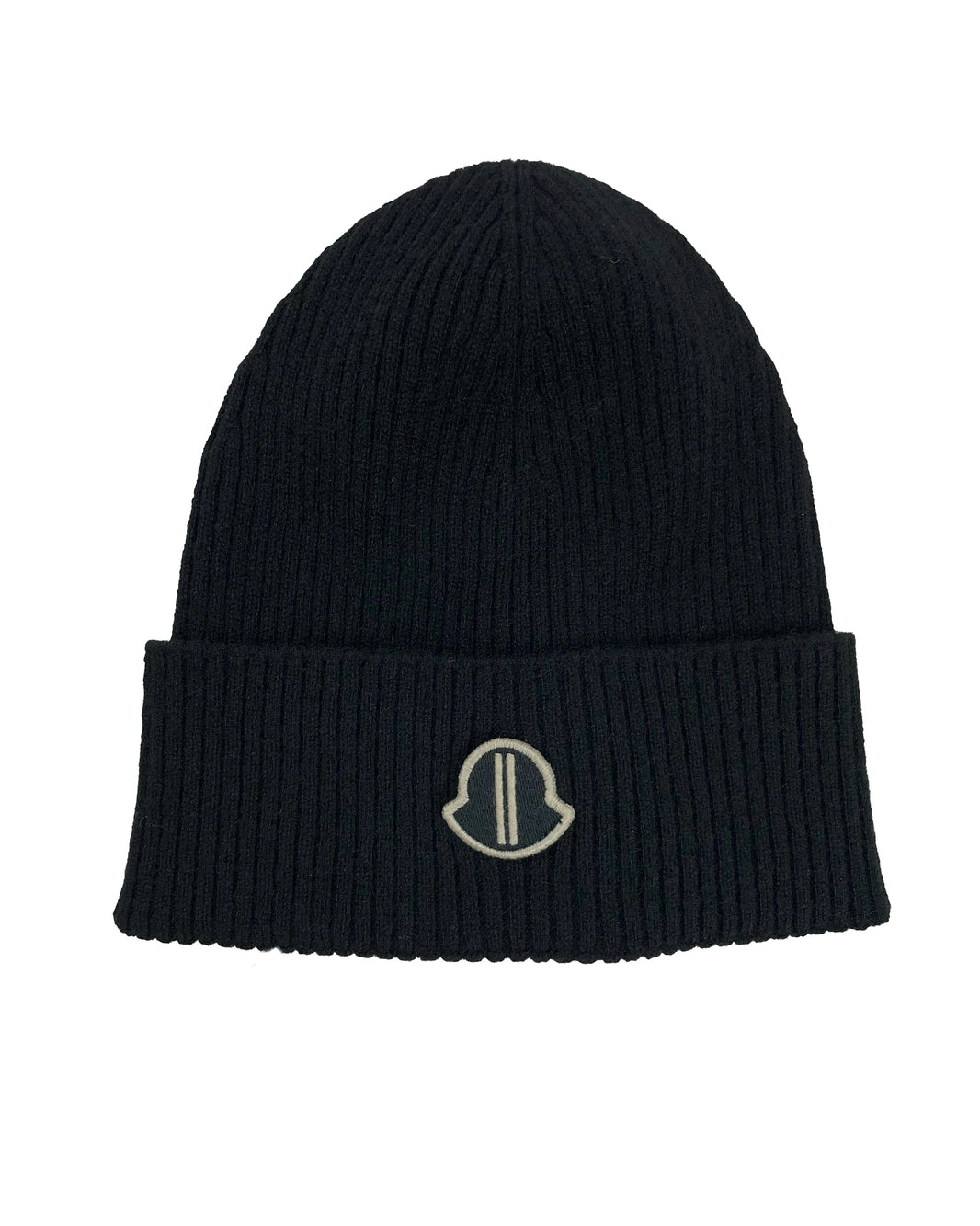 Moncler Black Rib Knit Cashmere Beanie