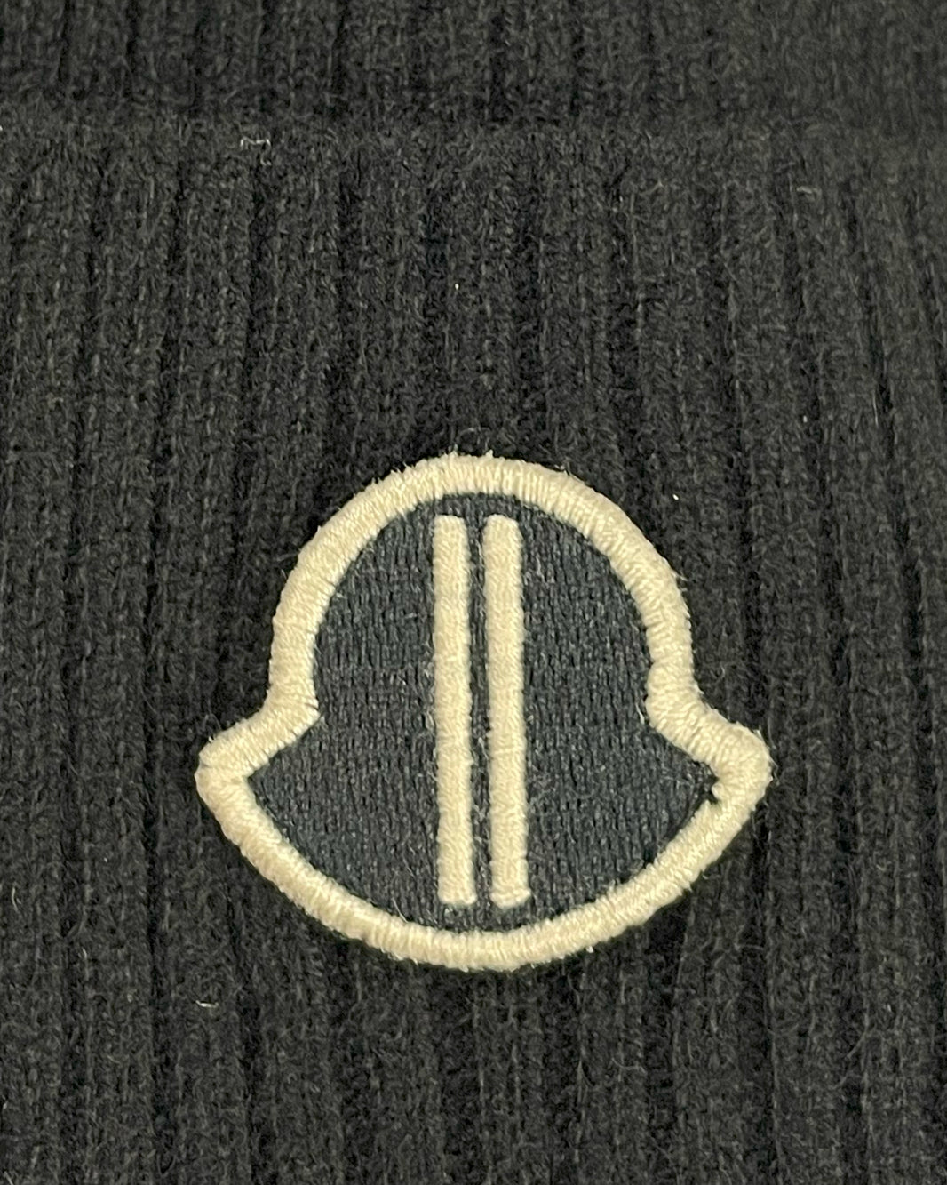 Rick Owens Moncler Black Rib Knit Cashmere Beanie Verified YP Collective