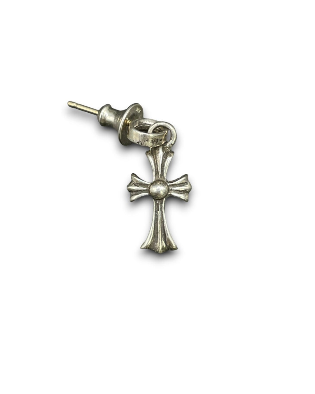 Baby fat Cross Earrings .925 Silver