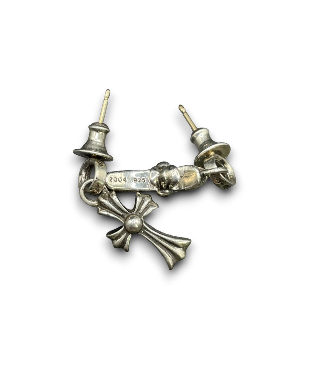 Chrome Hearts Baby fat Cross Earrings .925 Silver Sterling Silver Hardware