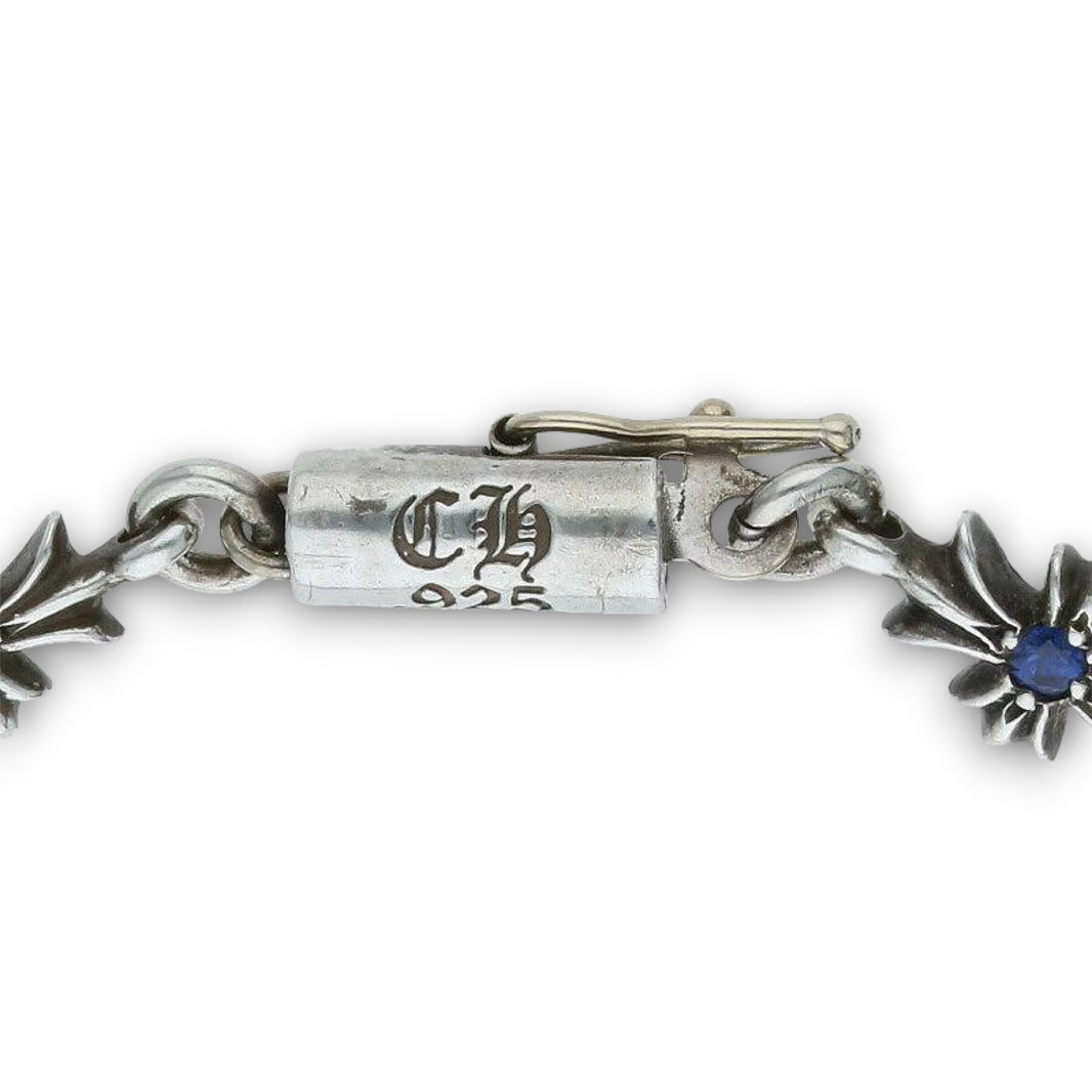 Chrome Hearts Blue Sapphire Tiny E Bracelet Authenticated Designer