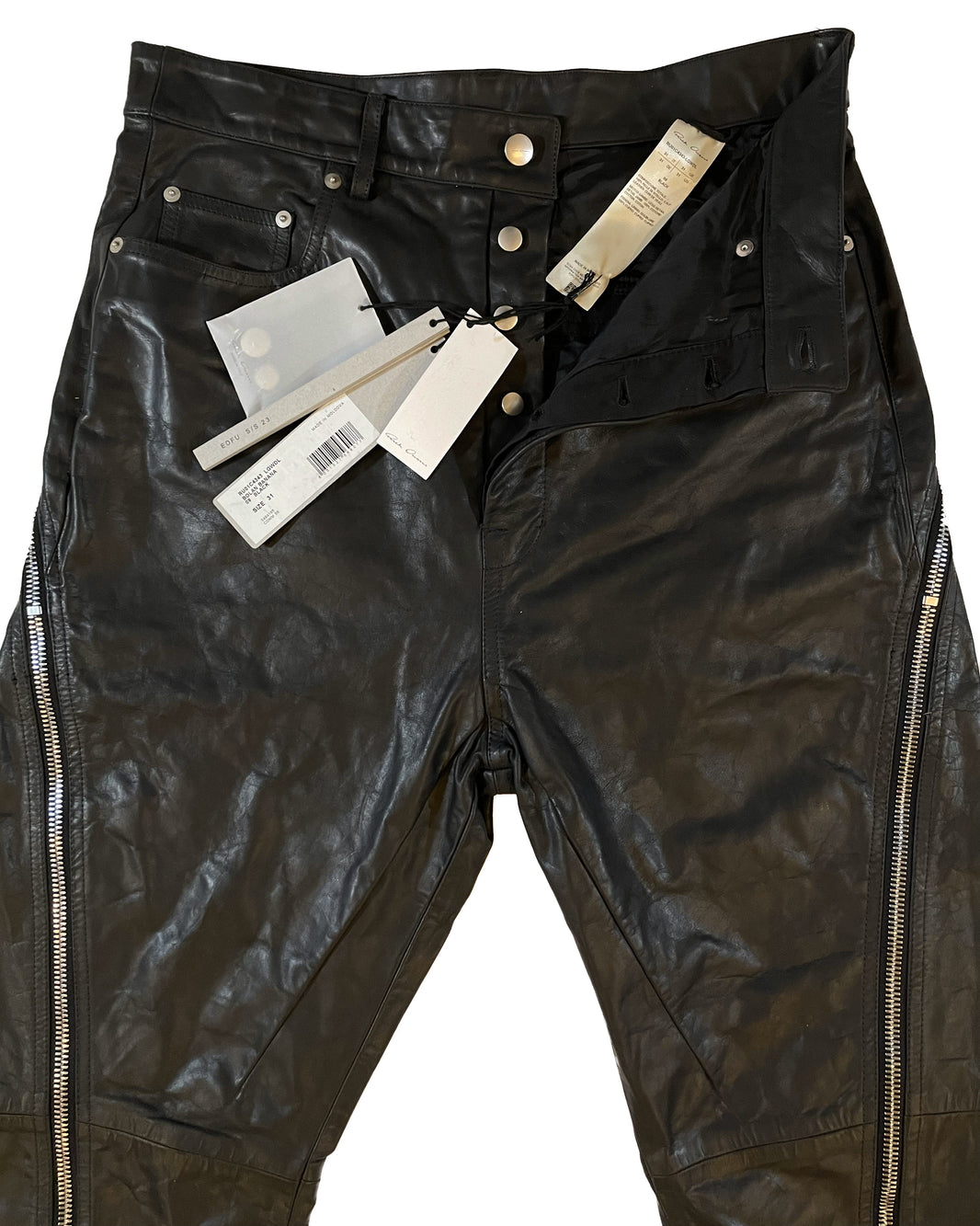 Rick Owens Calf Leather Bolan Banana Pants SS23 Archival