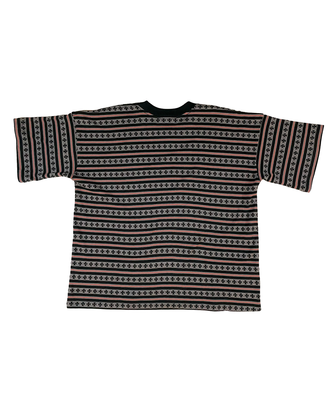 Chrome Hearts Black Striped CH Plus Knit Tee Sterling Silver Hardware