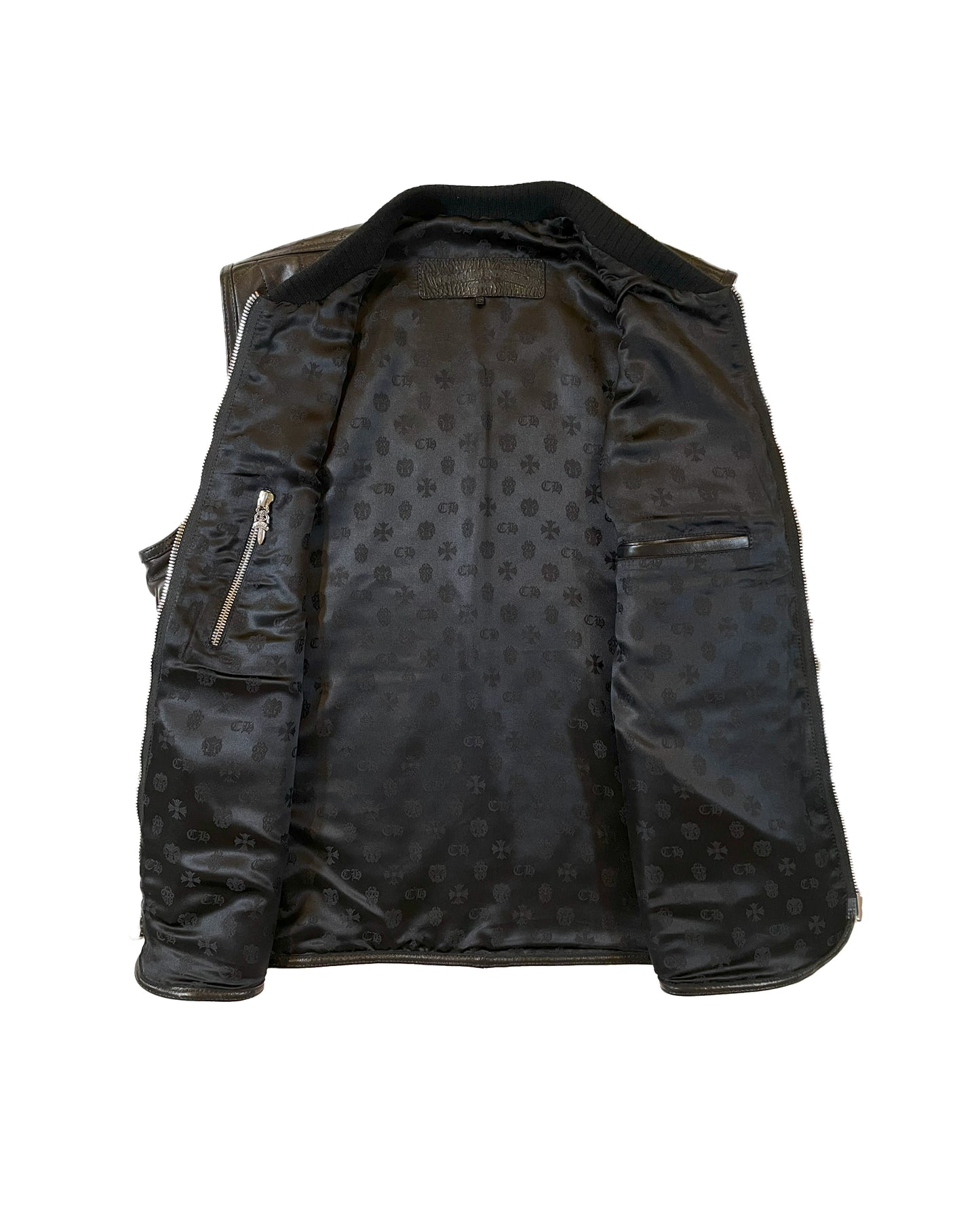 Quilted Leather Cross Patch Vest - "Papa"