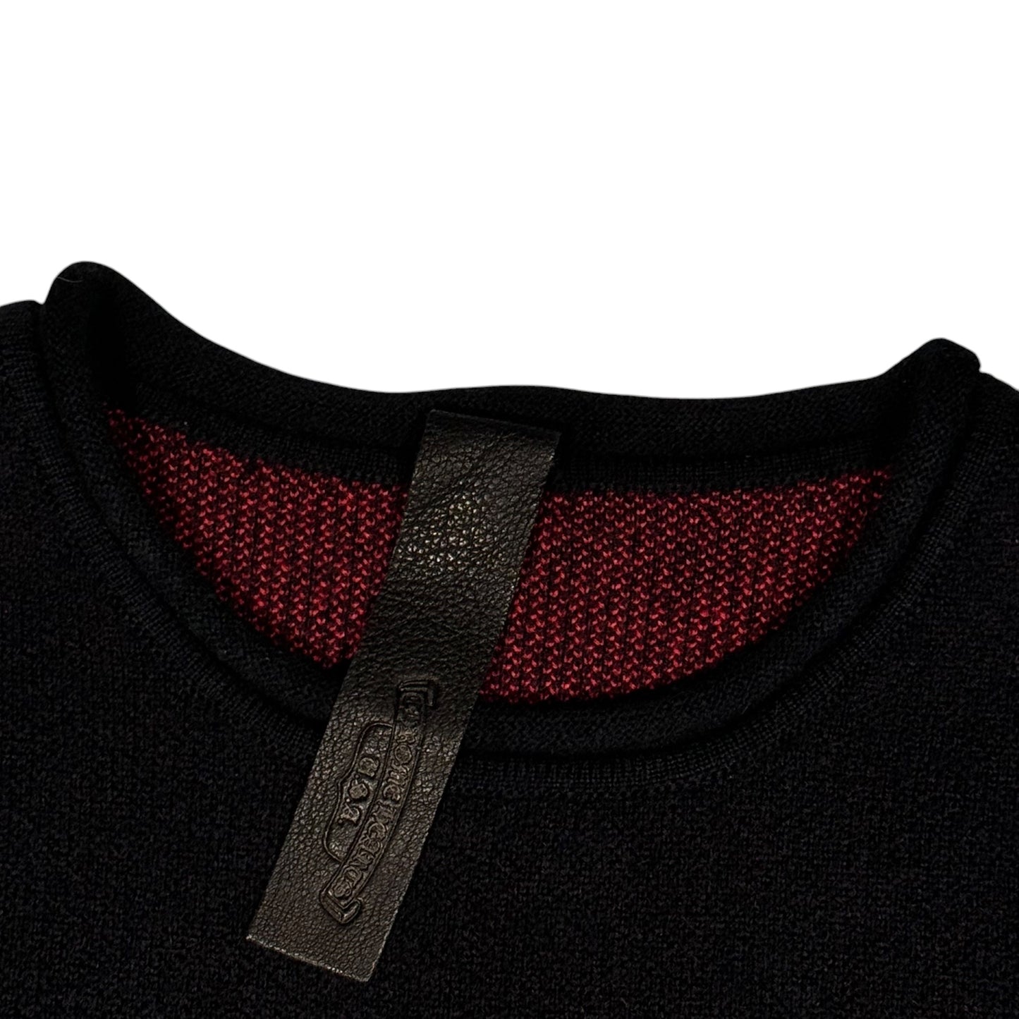 Red Cross Patch Floral Cross Cashmere Crew Sweater