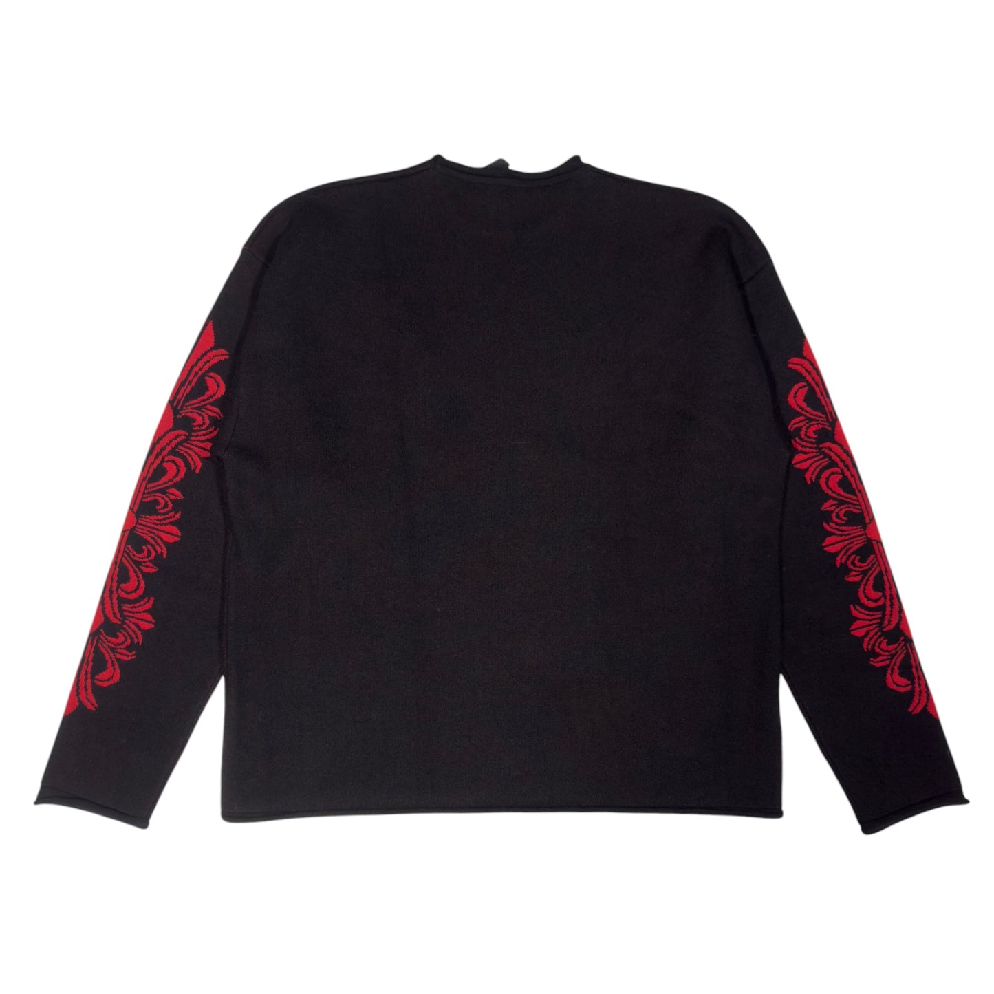 Red Cross Patch Floral Cross Cashmere Crew Sweater