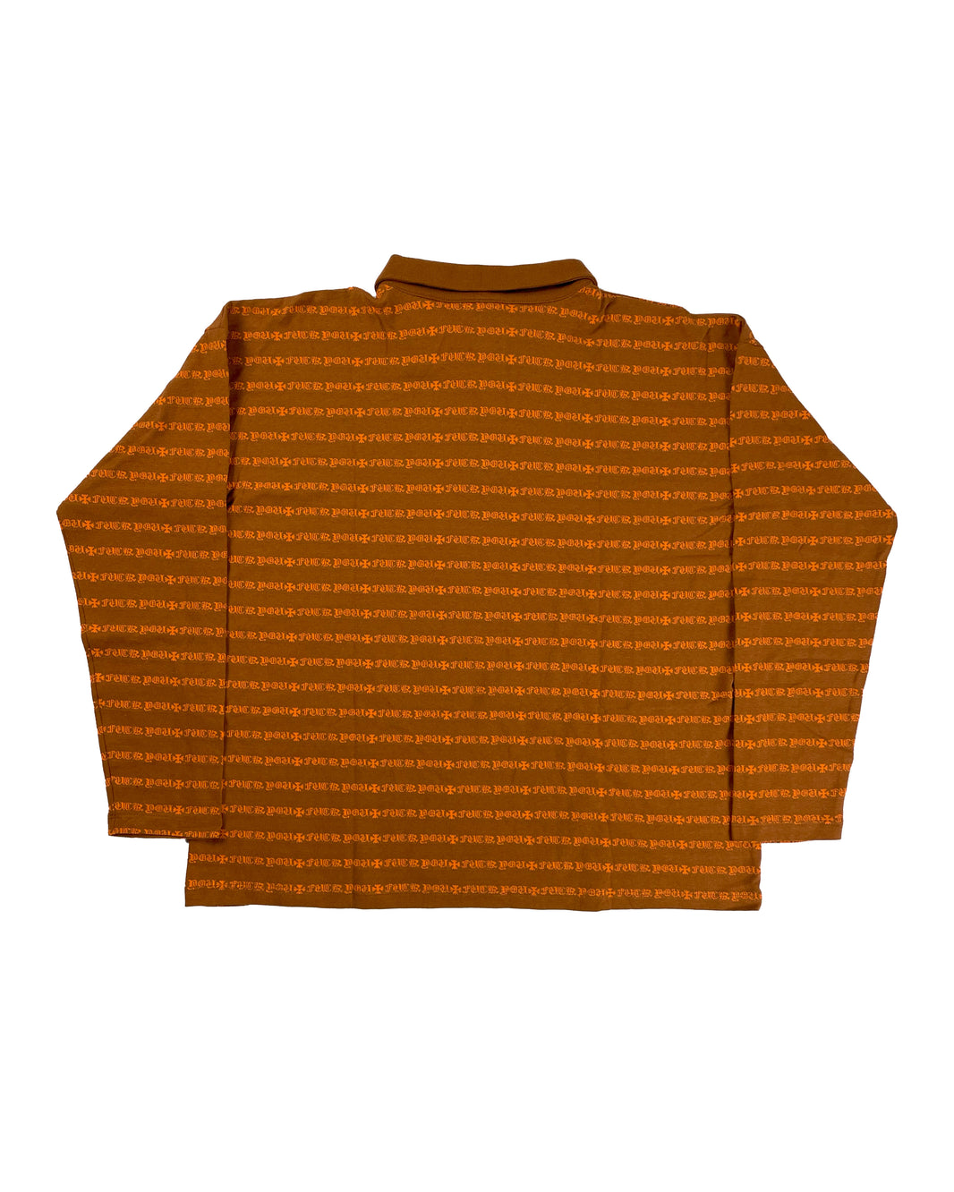 Chrome Hearts Orange Striped CH "Fuck You" LS Polo Shirt Verified YP Collective