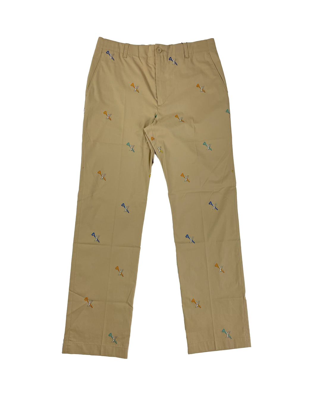 Monogram LV Pin Motif Beige Chino Pants