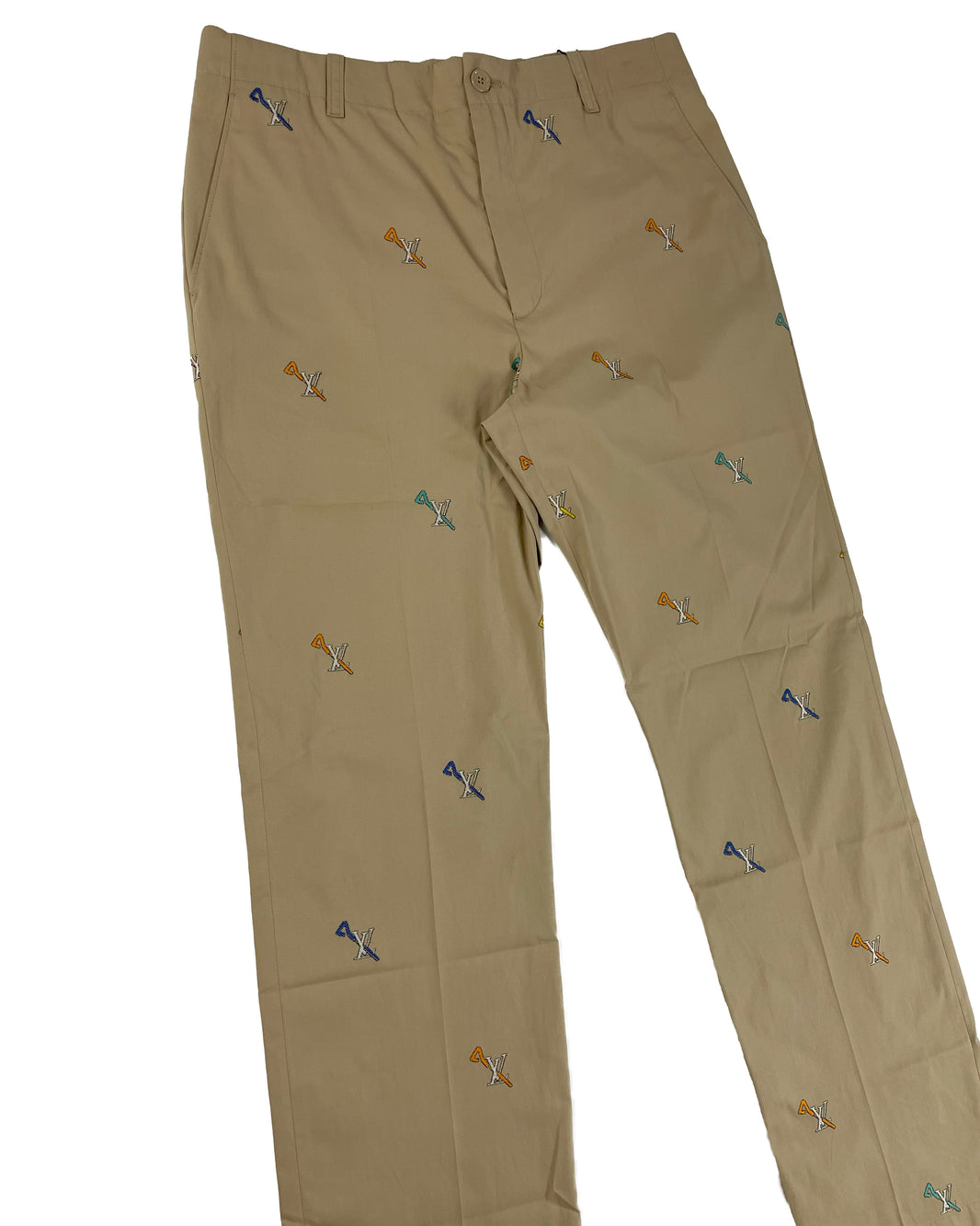 Louis Vuitton Monogram LV Pin Motif Beige Chino Pants Verified YP Collective