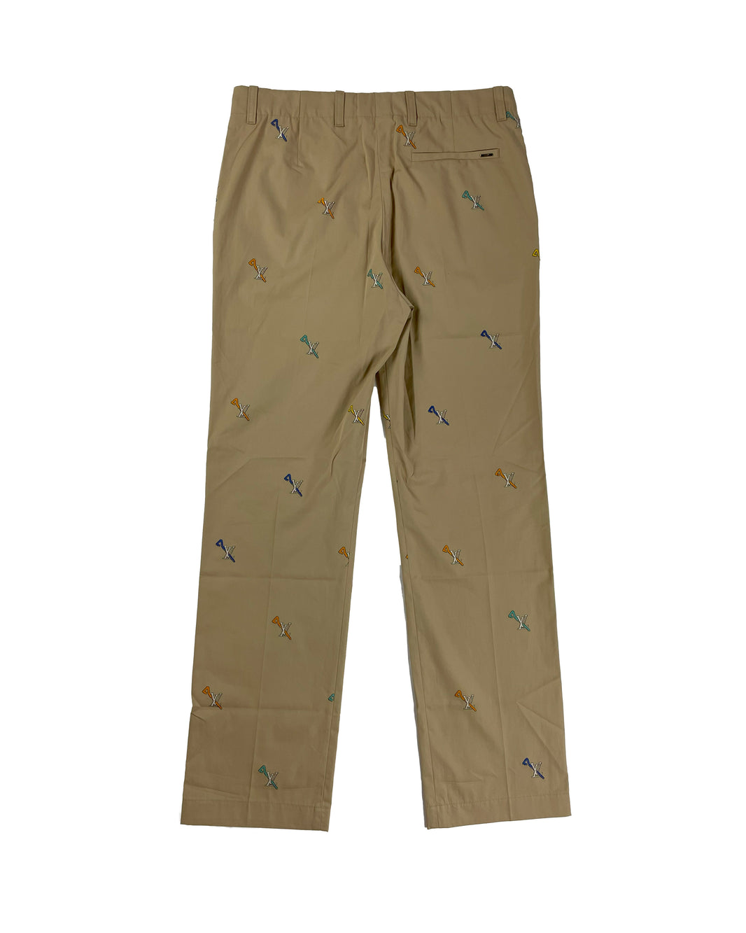 Louis Vuitton Monogram LV Pin Motif Beige Chino Pants Sterling Silver Hardware