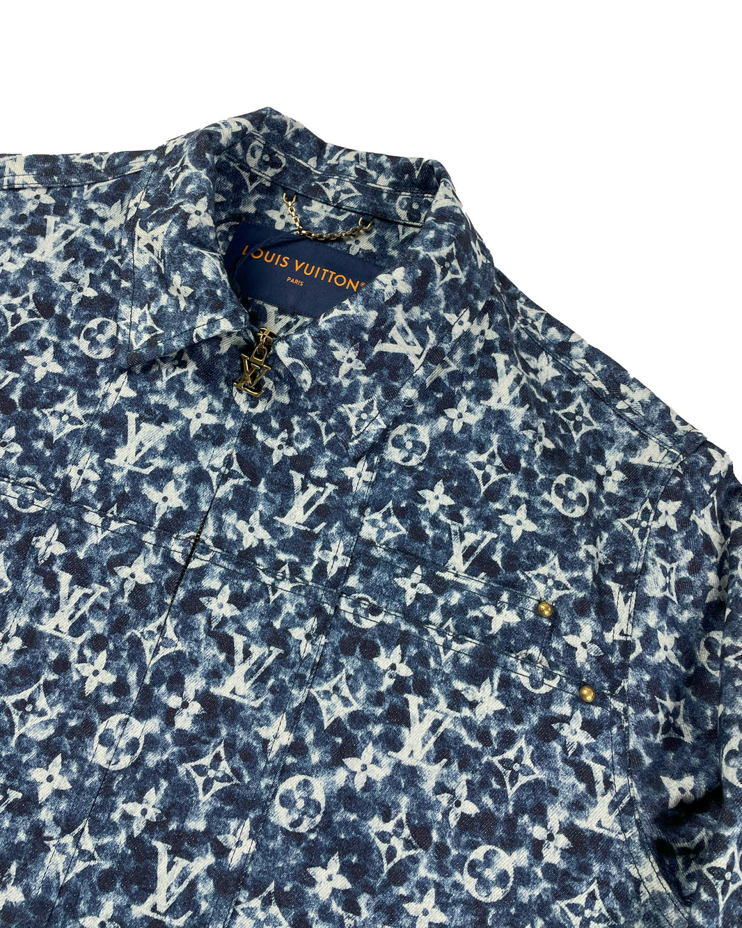 Louis Vuitton Monogram Pointillism Workwear Denim Zip Jacket Verified YP Collective
