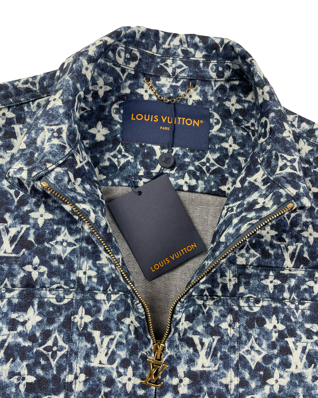 Louis Vuitton Monogram Pointillism Workwear Denim Zip Jacket Archival
