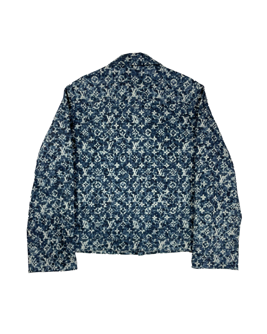 Louis Vuitton Monogram Pointillism Workwear Denim Zip Jacket Sterling Silver Hardware
