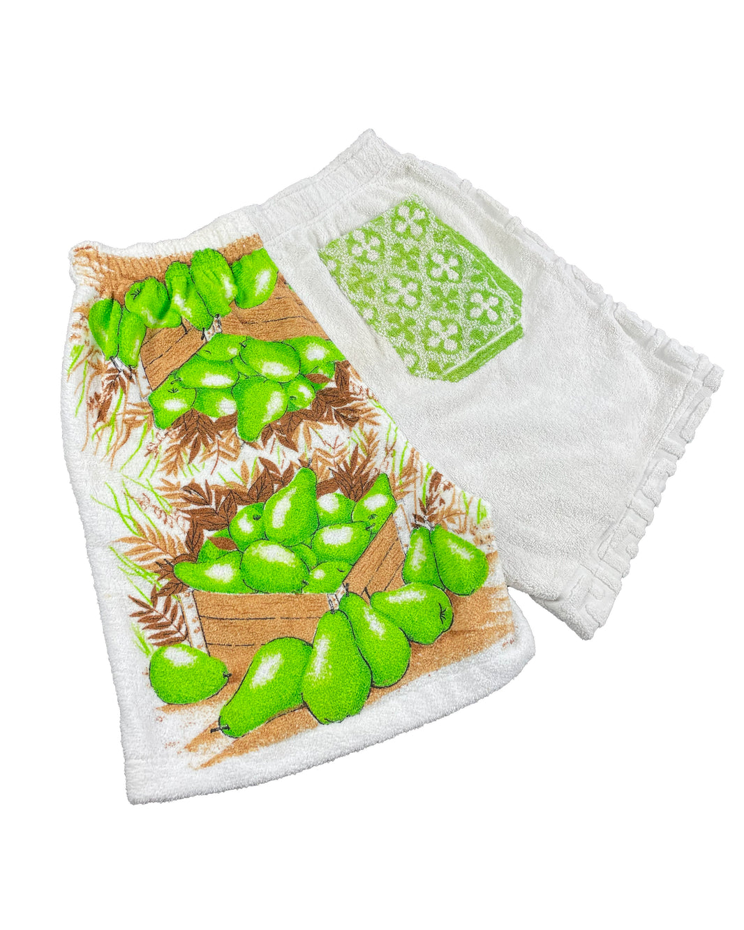 BODE 60s Vintage Duo Towel Shorts Floral Pear Fruit 1/1 Archival