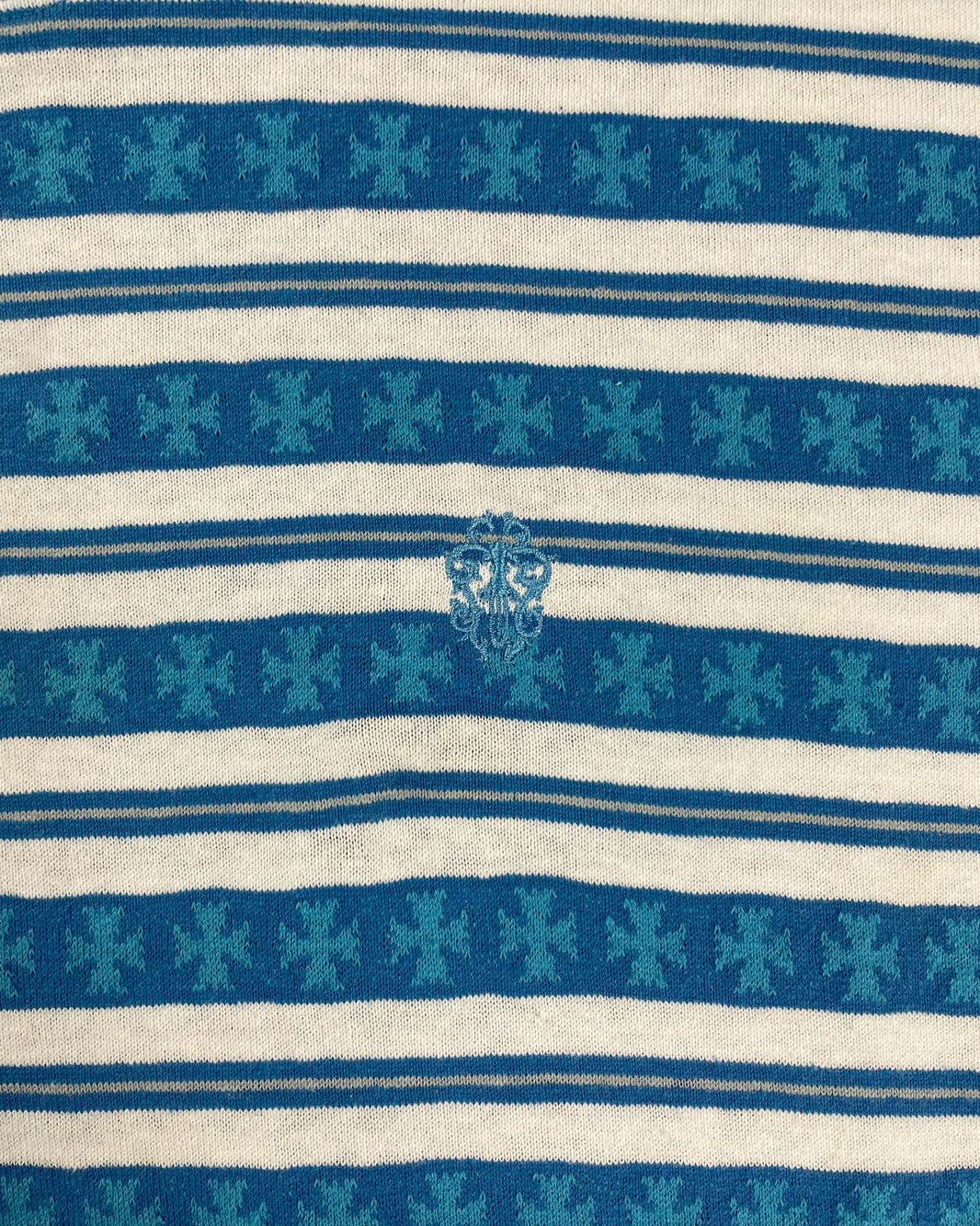 Chrome Hearts Blue Striped CH Plus Knit Tee Archival