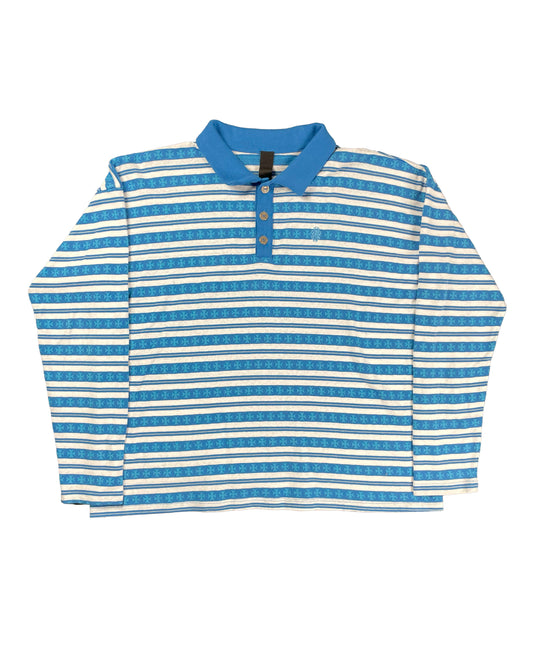 Chrome Hearts Striped Rugby Polo - Blue Authentic Shirts