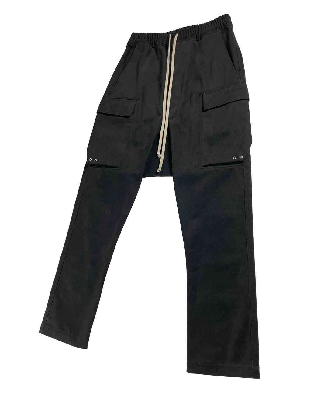 Rick Owens Long Drop Crotch Flannel Cargo Pants Sterling Silver Hardware