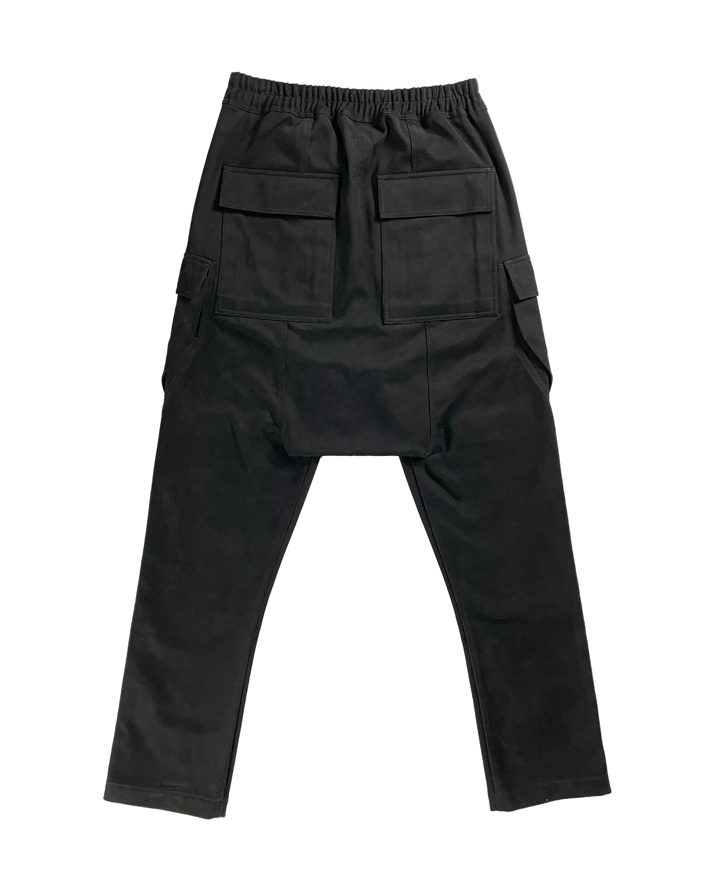 Long Drop Crotch Flannel Cargo Pants