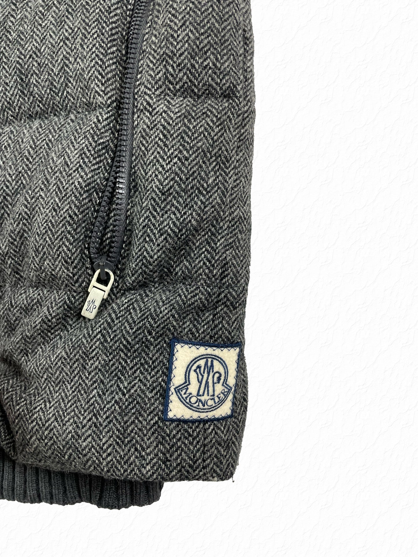 Moncler Gamme Bleu Herringbone Tweed Down Vest