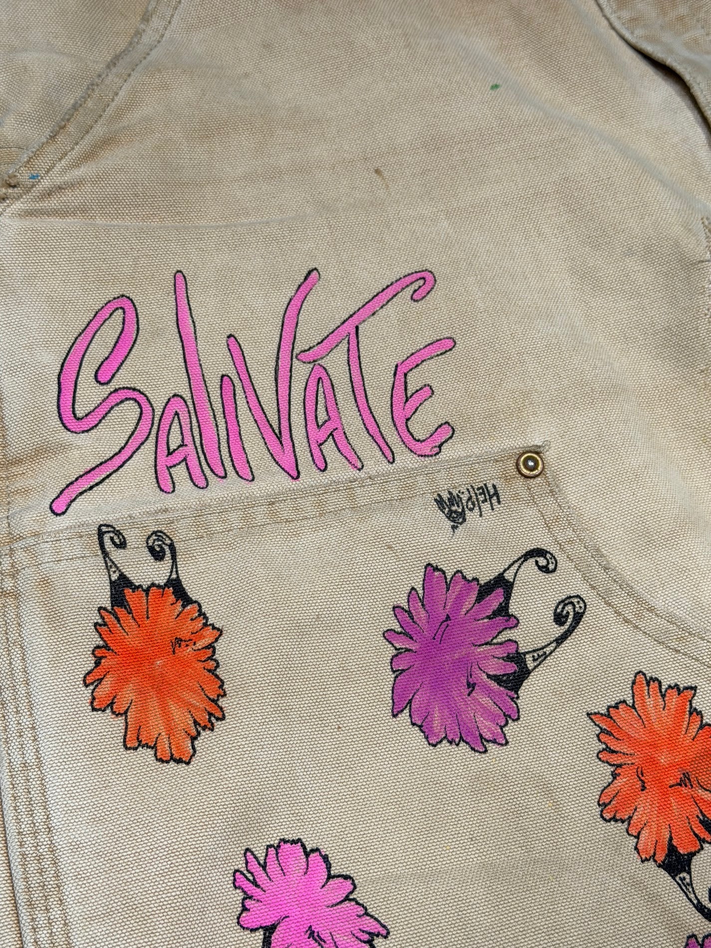 Hand Painted Vintage Carhartt Carpenter Double Knee