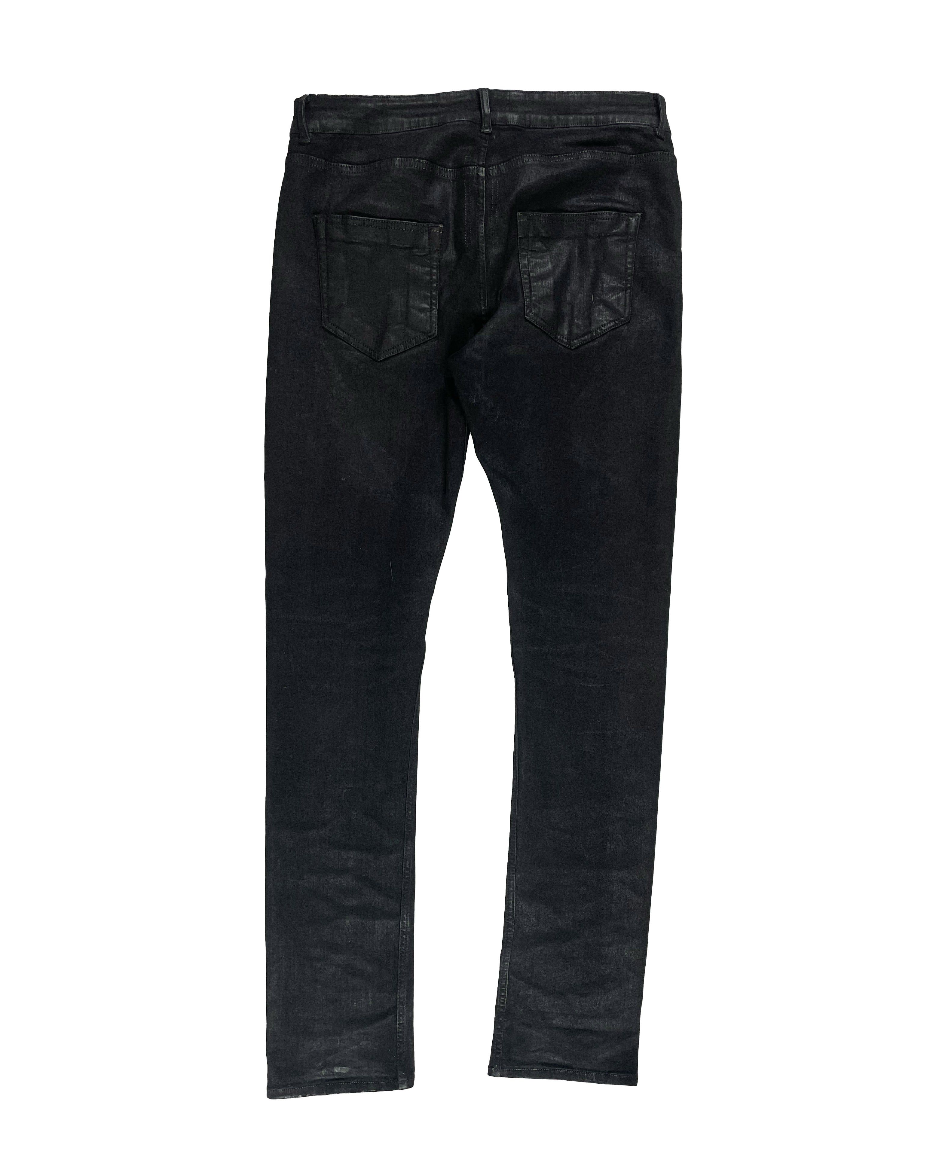 Rick Owens Detroit Black Wax Denim Sterling Silver Hardware