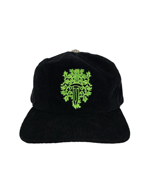 Chrome Hearts Corduroy Vine Dagger Hat w/ Leather Strap Authentic Hats