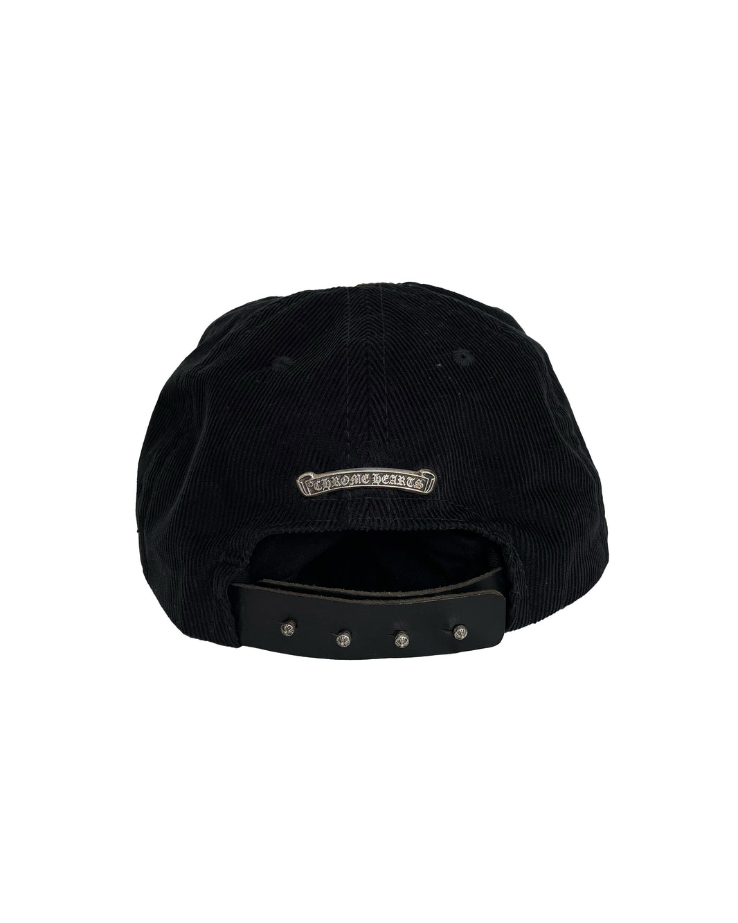 Chrome Hearts Corduroy Vine Dagger Hat w/ Leather Strap Sterling Silver Hardware