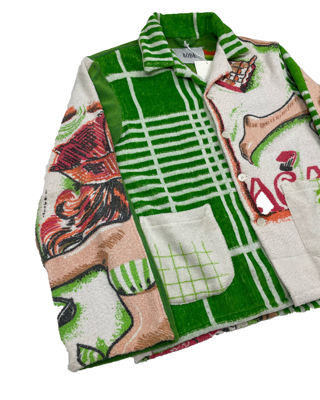 BODE Vintage Poolside Towel Jacket Green 1/1 Authenticated Designer