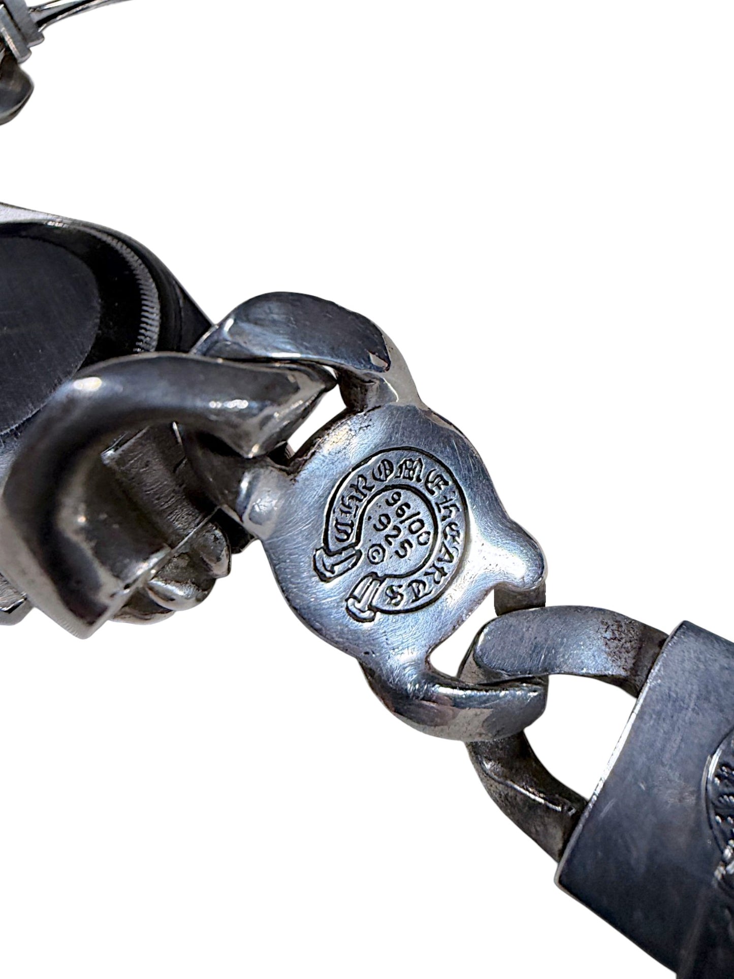 Chrome Hearts CH Plus Cross Diamond Silver Link Watch Clasp Detail