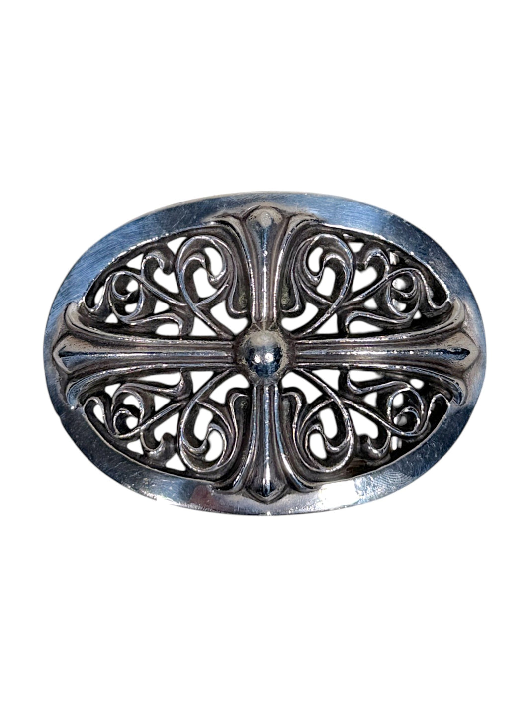 Chrome Hearts Sterling Silver Oval Cross Buckle