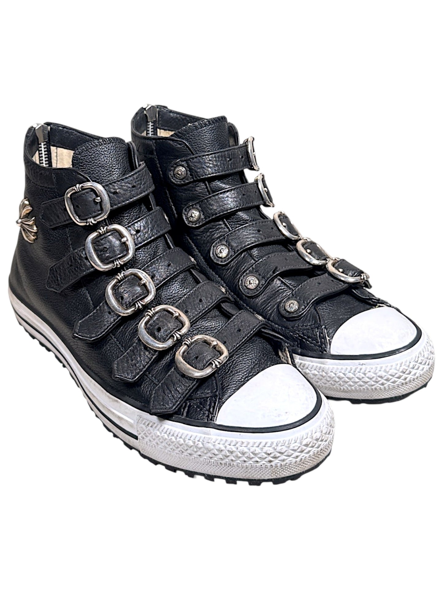 Chrome Hearts Gunslinger Buckle Leather Converse Black Authentic Shoes