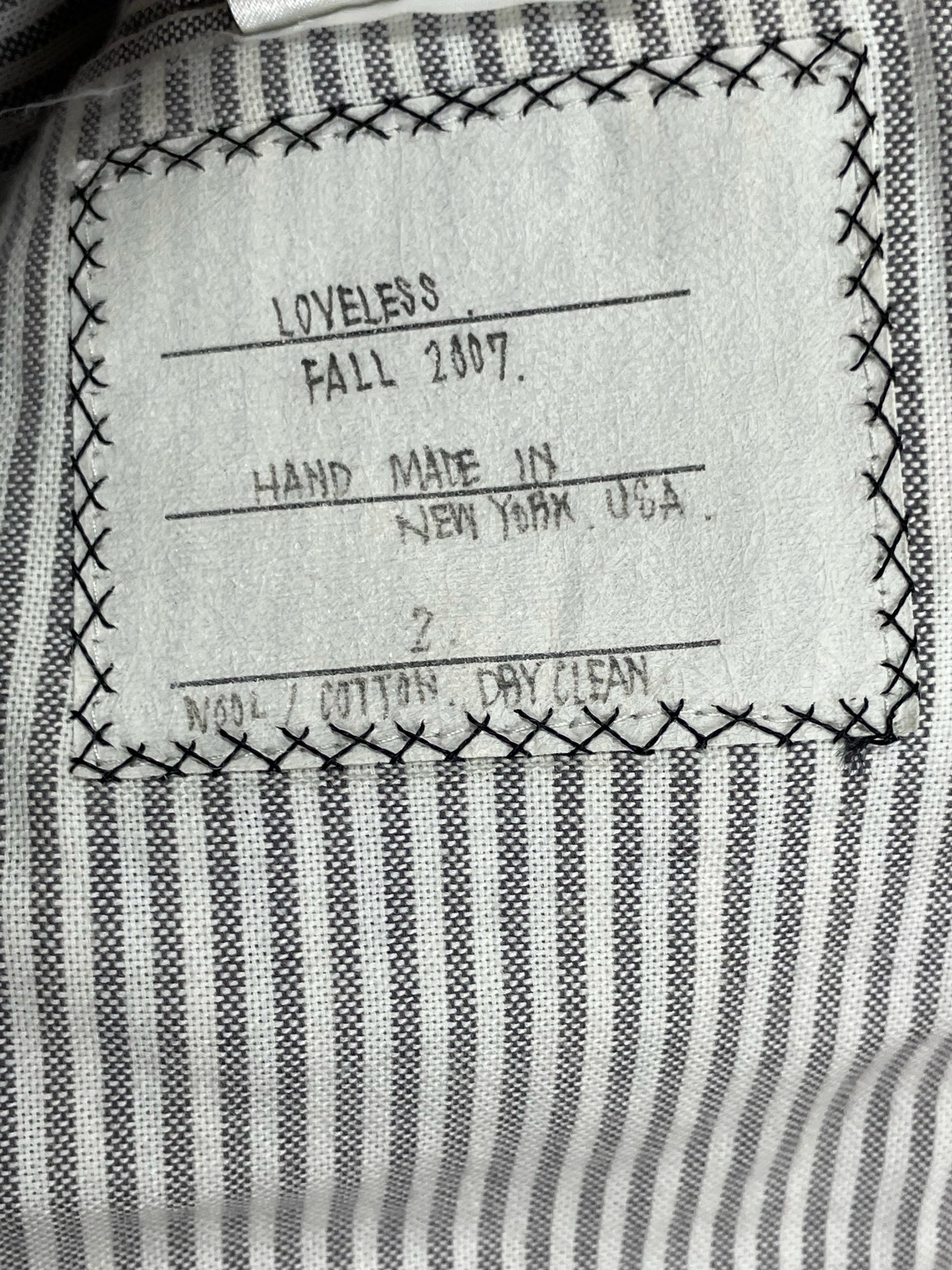Handmade New York Thom Browne wool overcoat with grey striped cotton lining