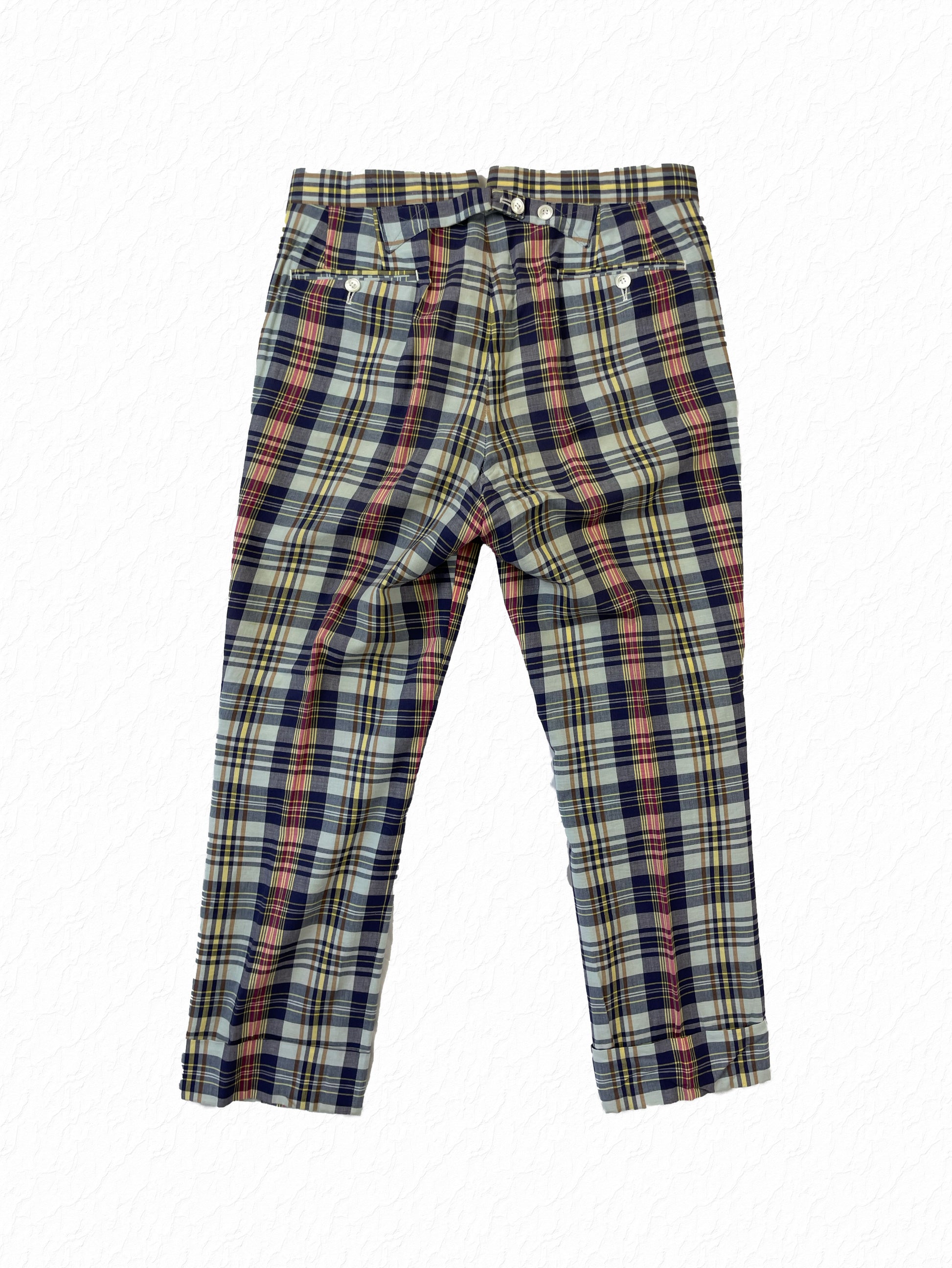 Buttoned Pocket Madras Plaid Trousers Thom Browne Spring 2008