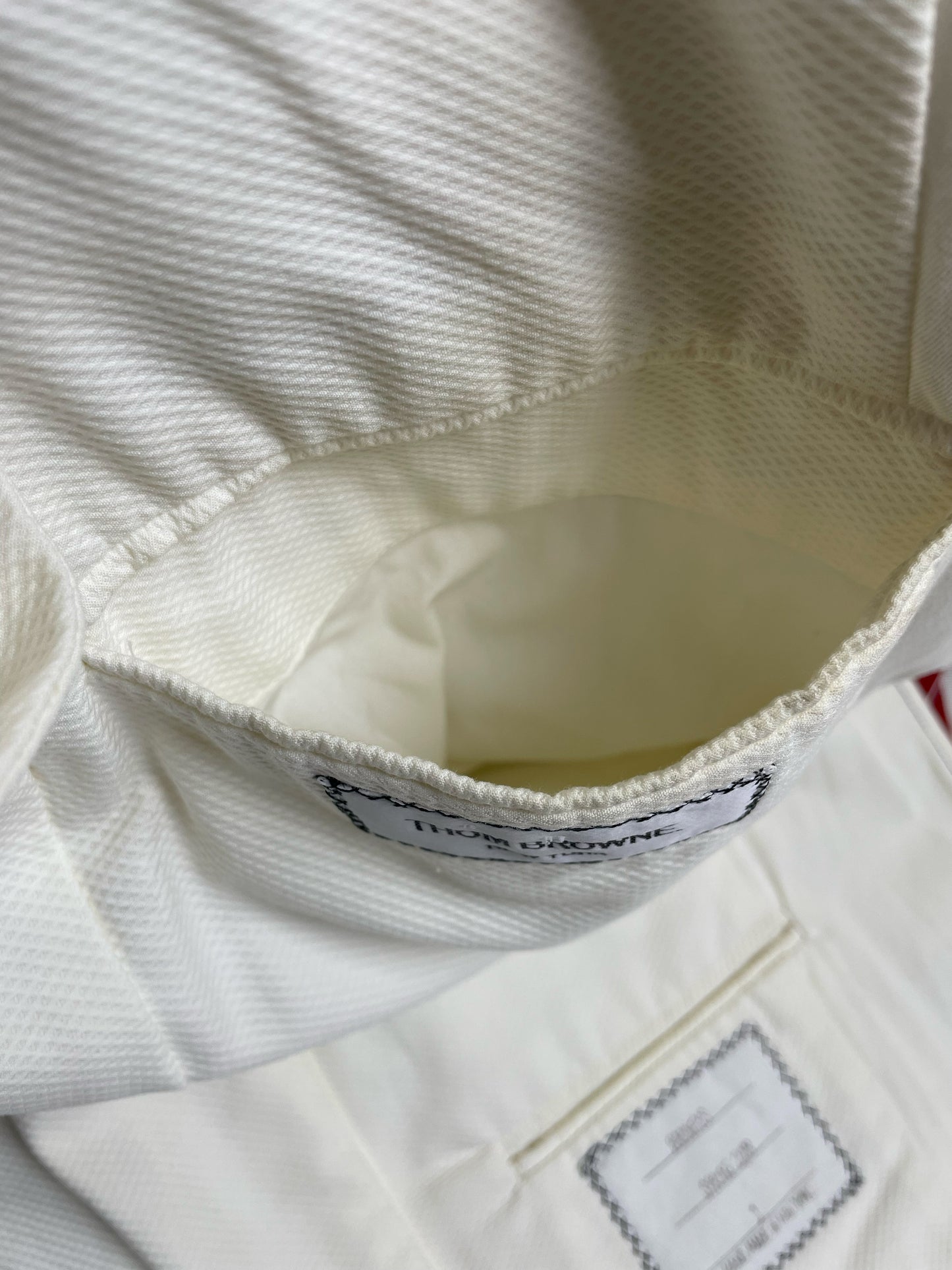 Piqué Lined Thom Browne White Cotton RWB Grosgrain Blazer