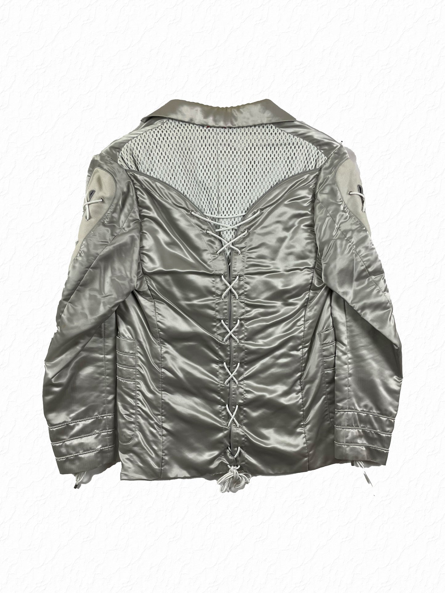 Corset Rope Lacing on Moncler Gamme Bleu Sateen Jacket