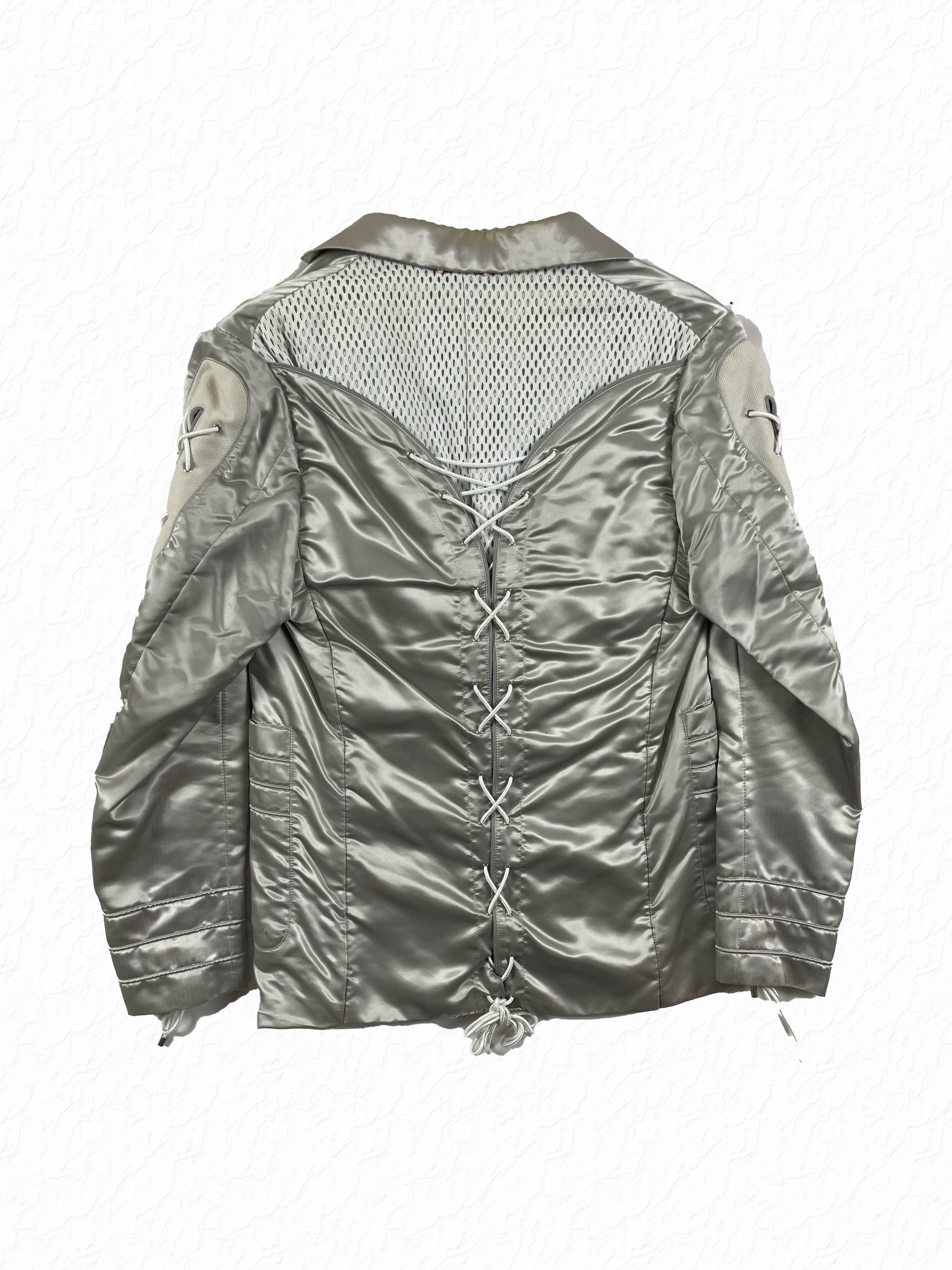 Corset Rope Lacing on Moncler Gamme Bleu Sateen Jacket