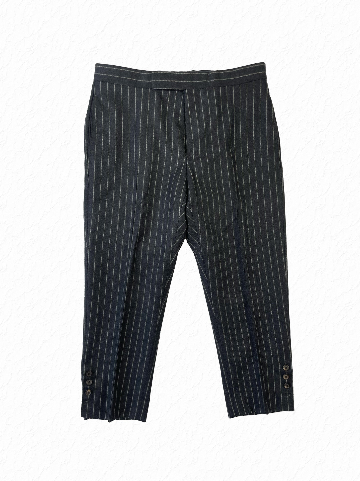 Thom Browne chalk stripe wool trousers in grey