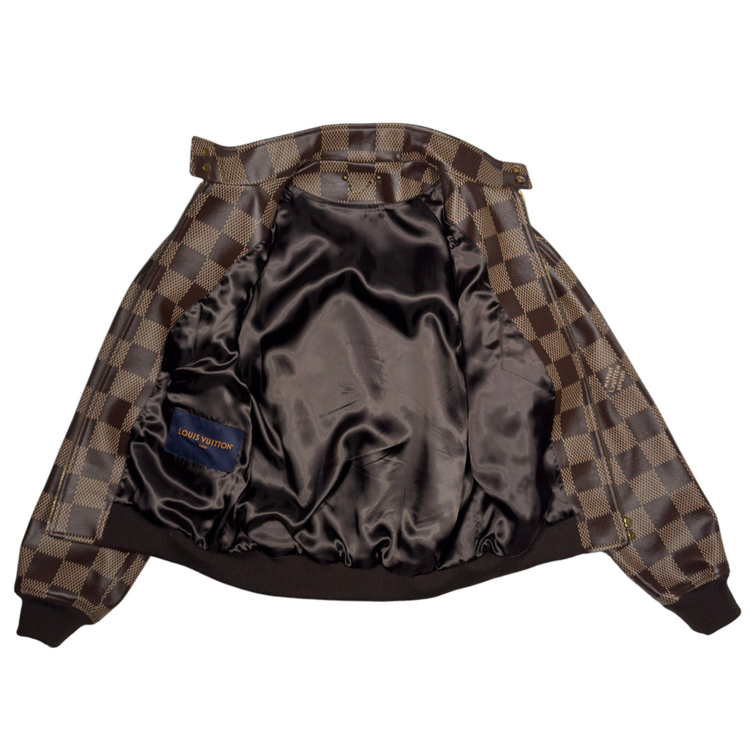 Louis Vuitton Runway Damier Harrington Leather Jacket Zip Pharell Bomber Verified YP Collective