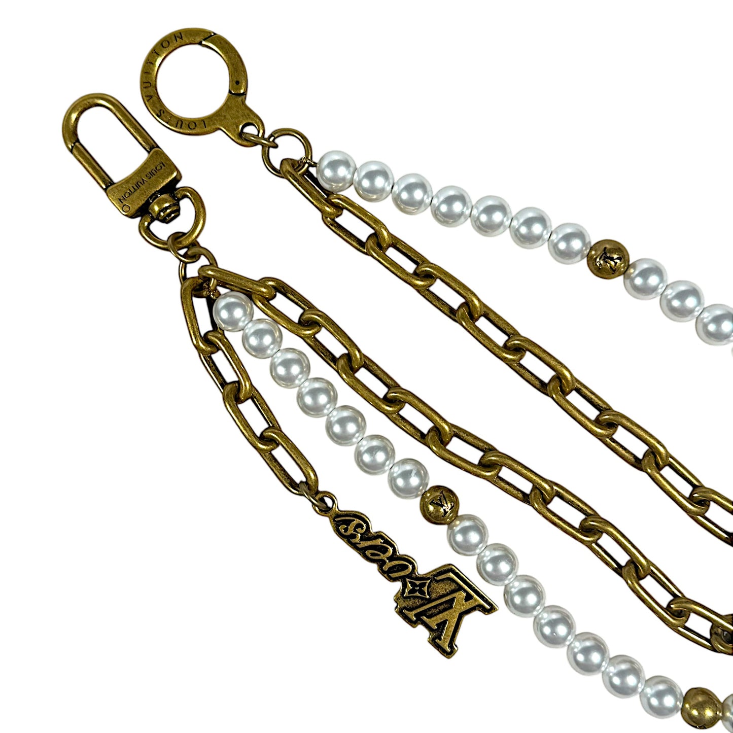 Runway LV Lovers Pearl Wallet Chain / Bag Charm