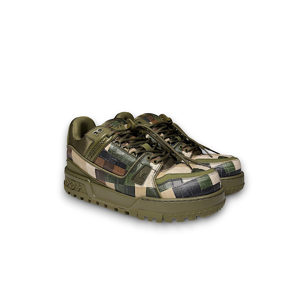 Louis Vuitton Damoflage Camo Trainer Maxi Sneaker Pharell LV Sterling Silver Hardware