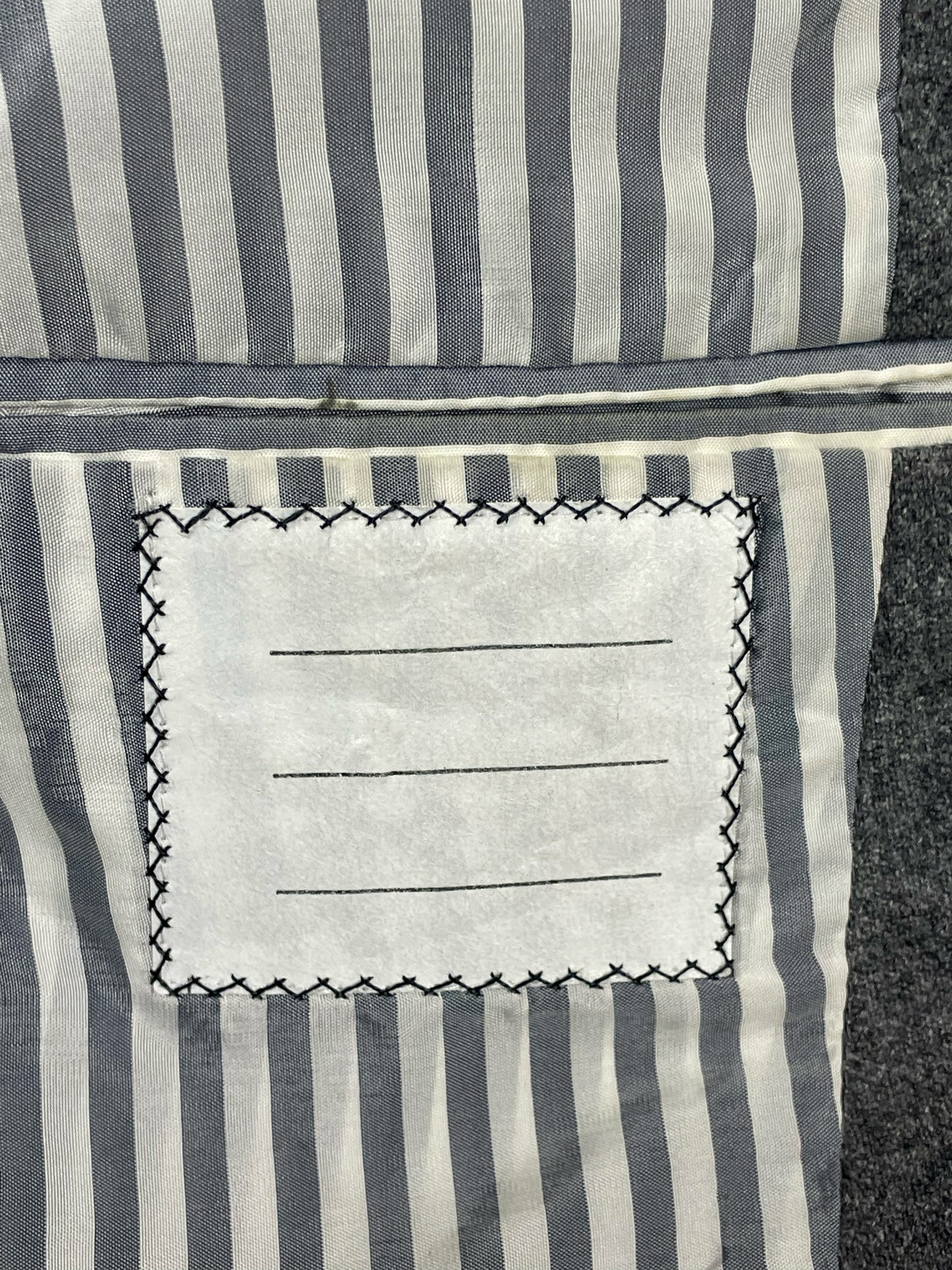 Thom Browne striped lining blazer with hand stitched interior label