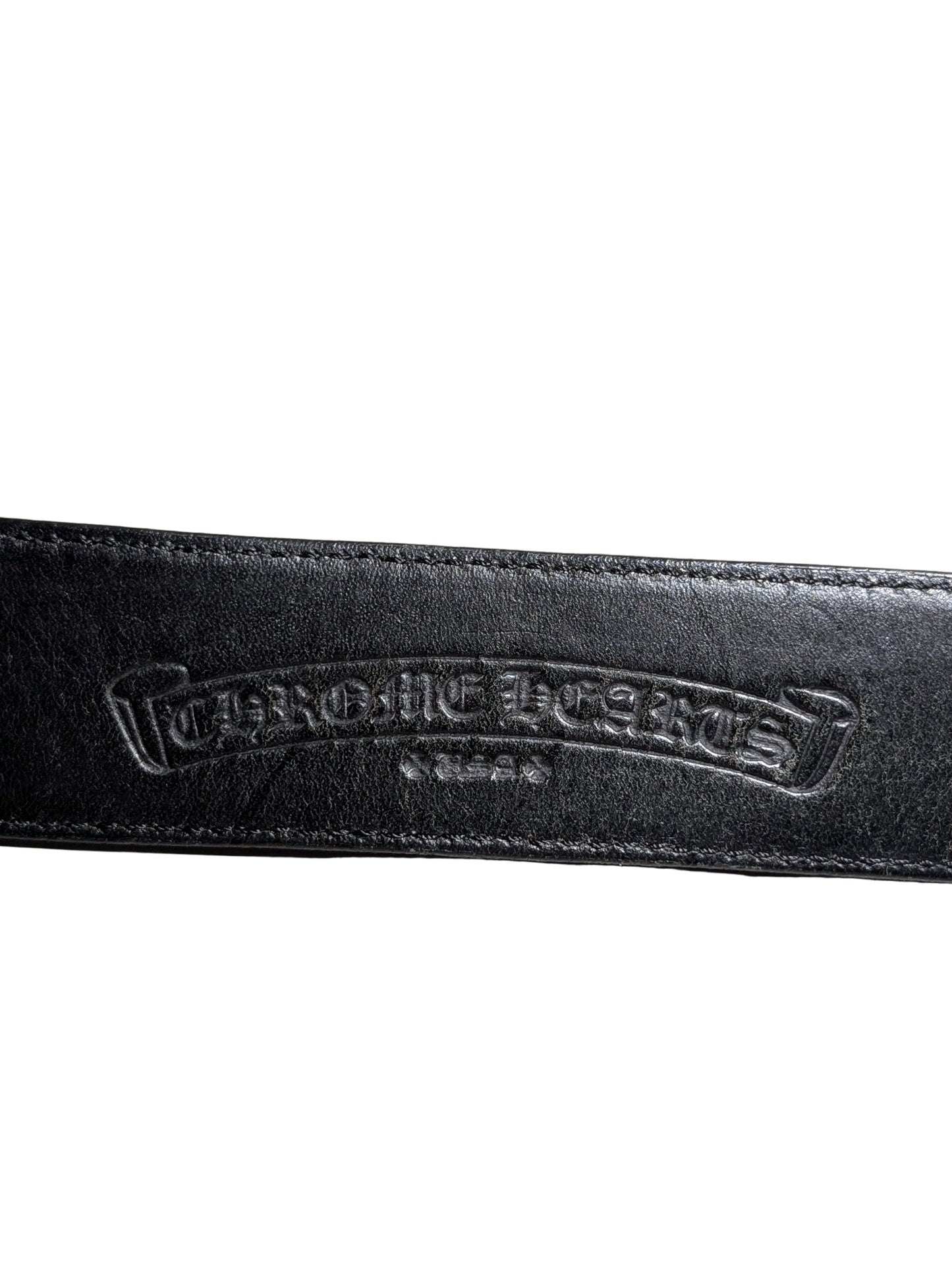 Black Leather CH Belt Strap