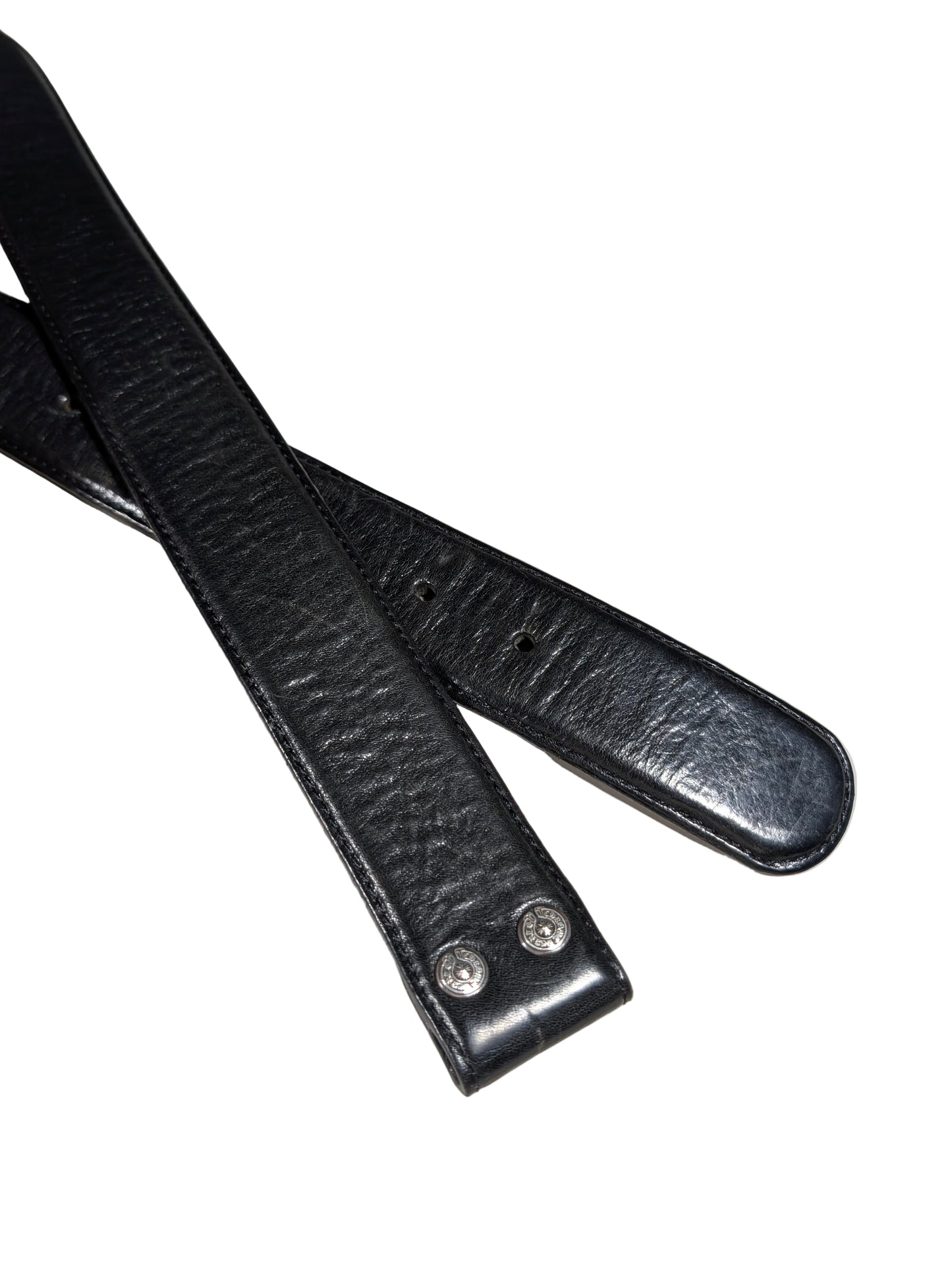 Black Leather CH Belt Strap