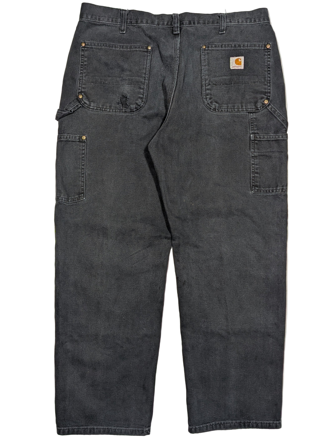 Vintage Carhartt 90s Double Knee Carpenter Pants Faded Black Sterling Silver Hardware