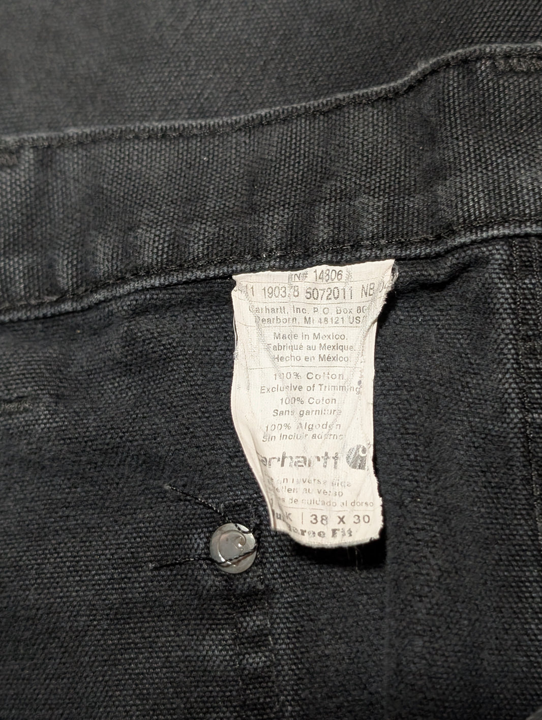 Vintage Carhartt 90s Double Knee Carpenter Pants Faded Black Archival