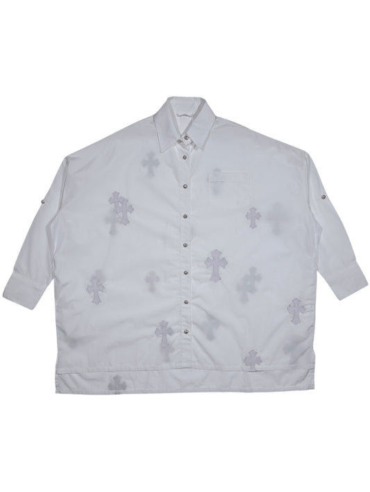Chrome Hearts Button Up Cross Patch Shirt 'Mahal Kita' Authentic Shirts