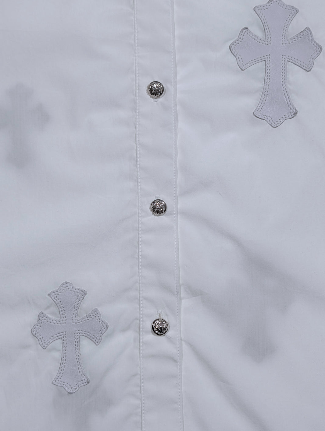 Chrome Hearts Button Up Cross Patch Shirt 'Mahal Kita' Archival