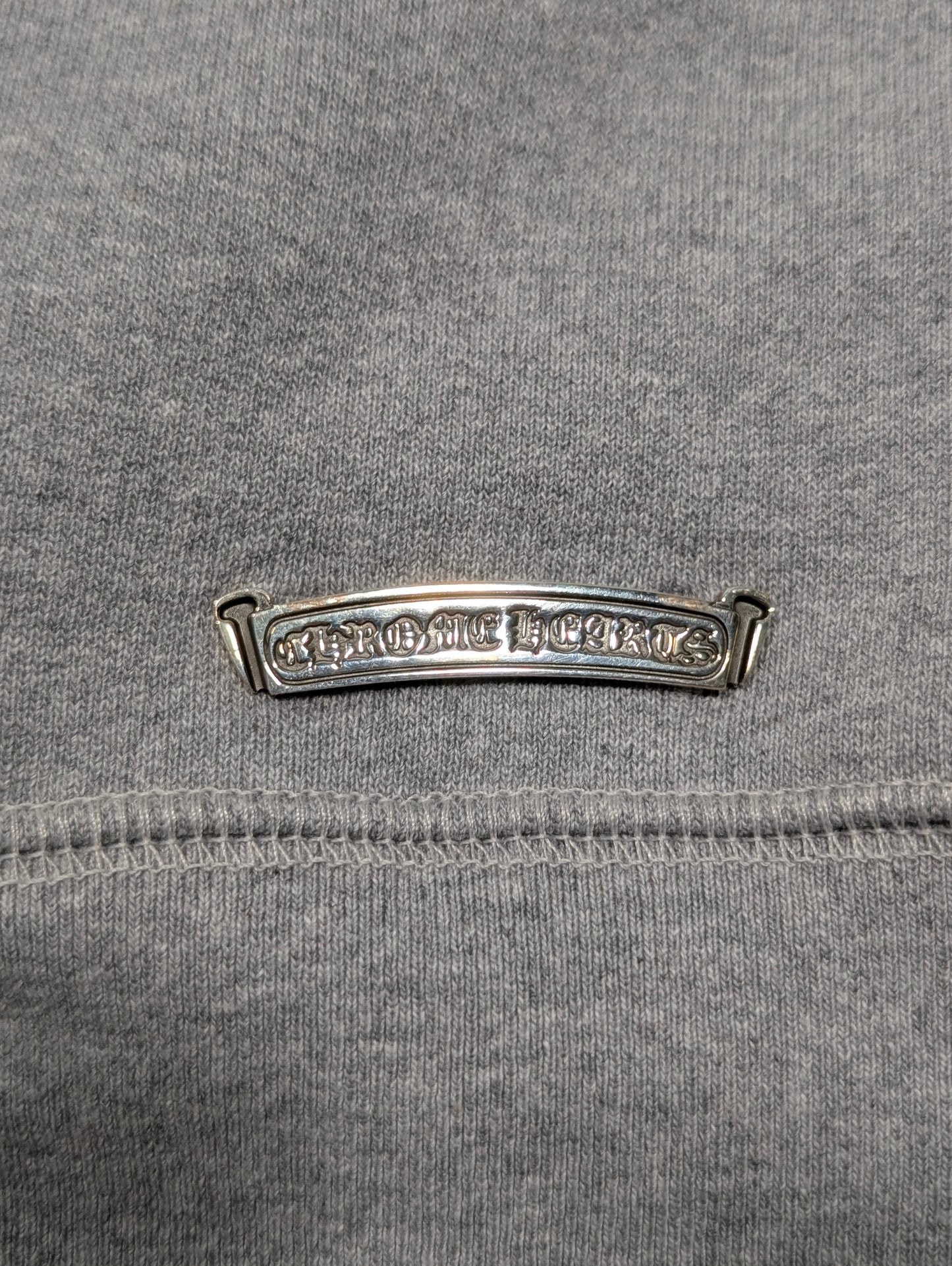 chrome hearts quarter zip sweater grey