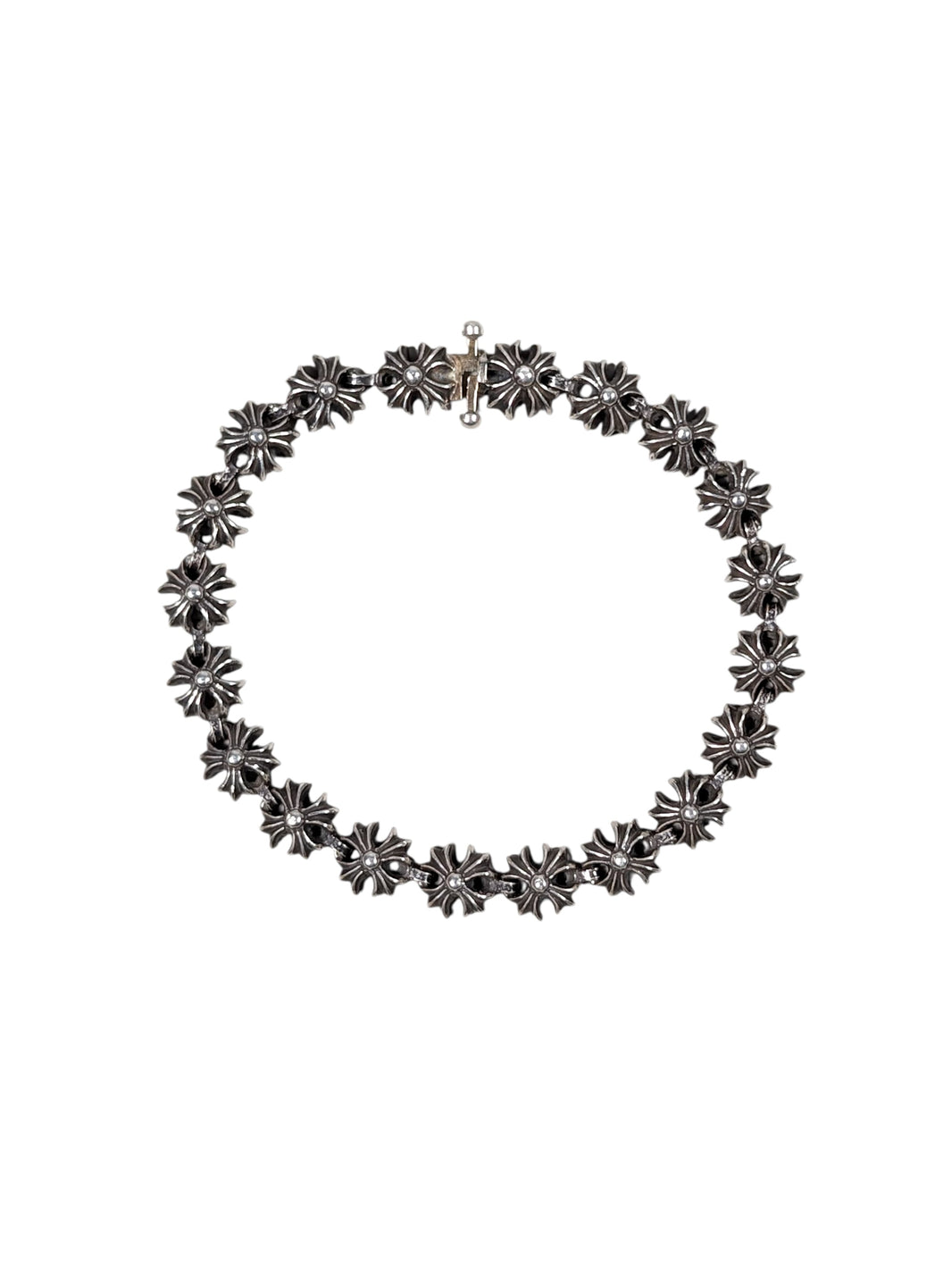Chrome Hearts Silver CH Tiny Plus Bracelet Sterling Silver Hardware