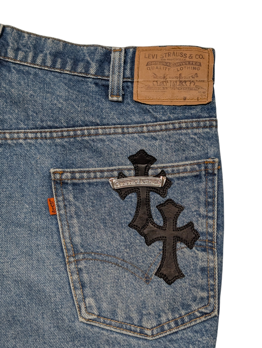 Chrome Hearts Leather Cross Patch Levi's Skirt Archival